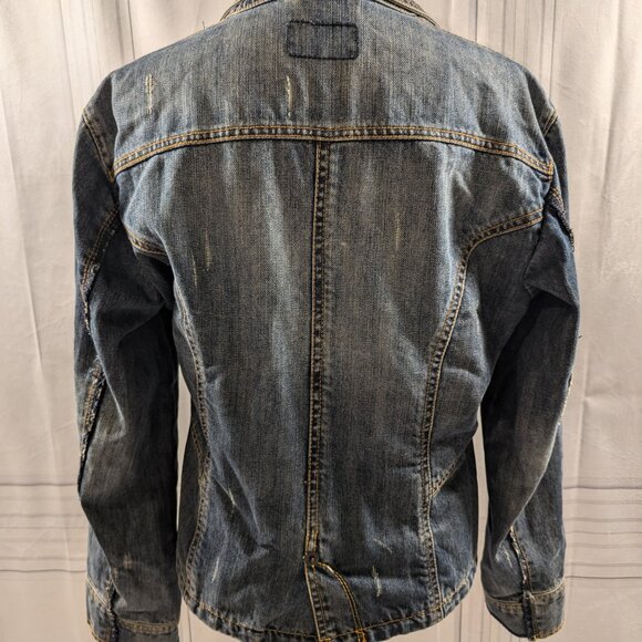 Blue Exchange Distressed Denim Jacket - Picture 4 of 10